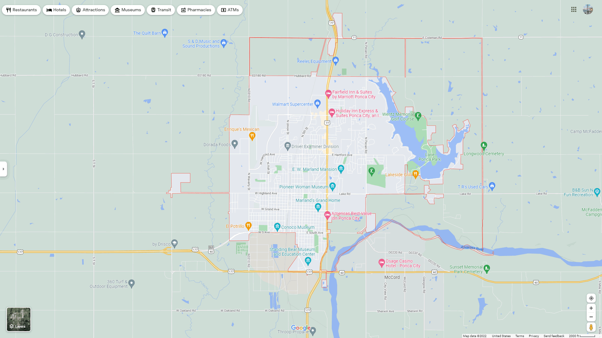 Ponca City Oklahoma Map